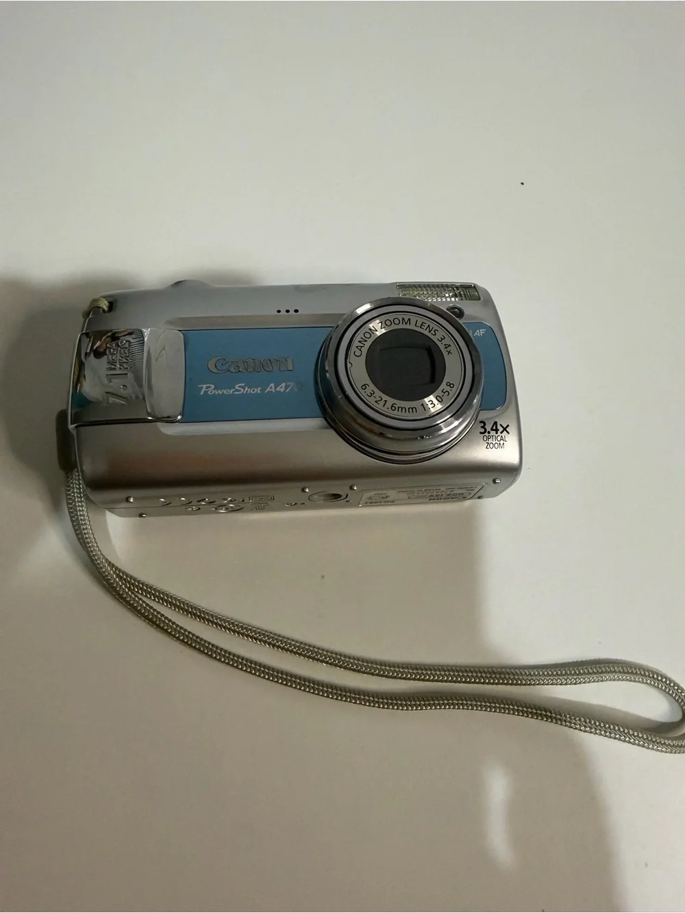 Canon PowerShot A470 Blue 7.1MP Digicam Y2K Bundle TESTED Charger SD Card Case
